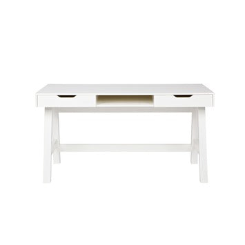 WOOOD Nikki Bureau Grenenhout Wit 75x140x62 — nieuw