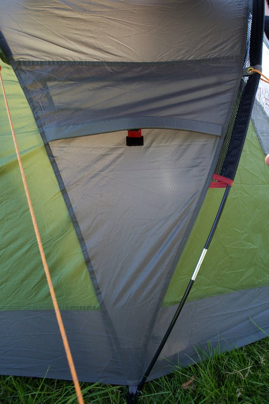 Coleman Darwin 3 Plus tent interior with mesh window and black fabric panels