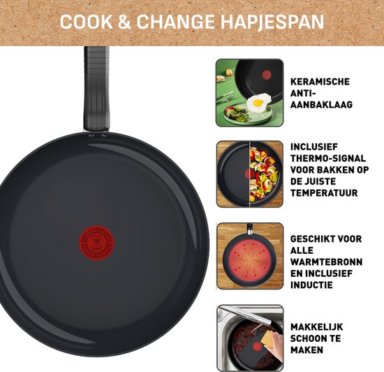 Tefal Cook & Change Keramische Hapjespan 24 cm — nieuw