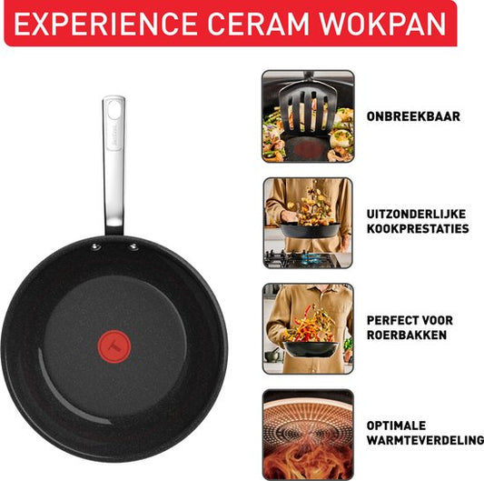 Tefal Experience Ceram Wokpan Ø28 cm — zo goed als nieuw