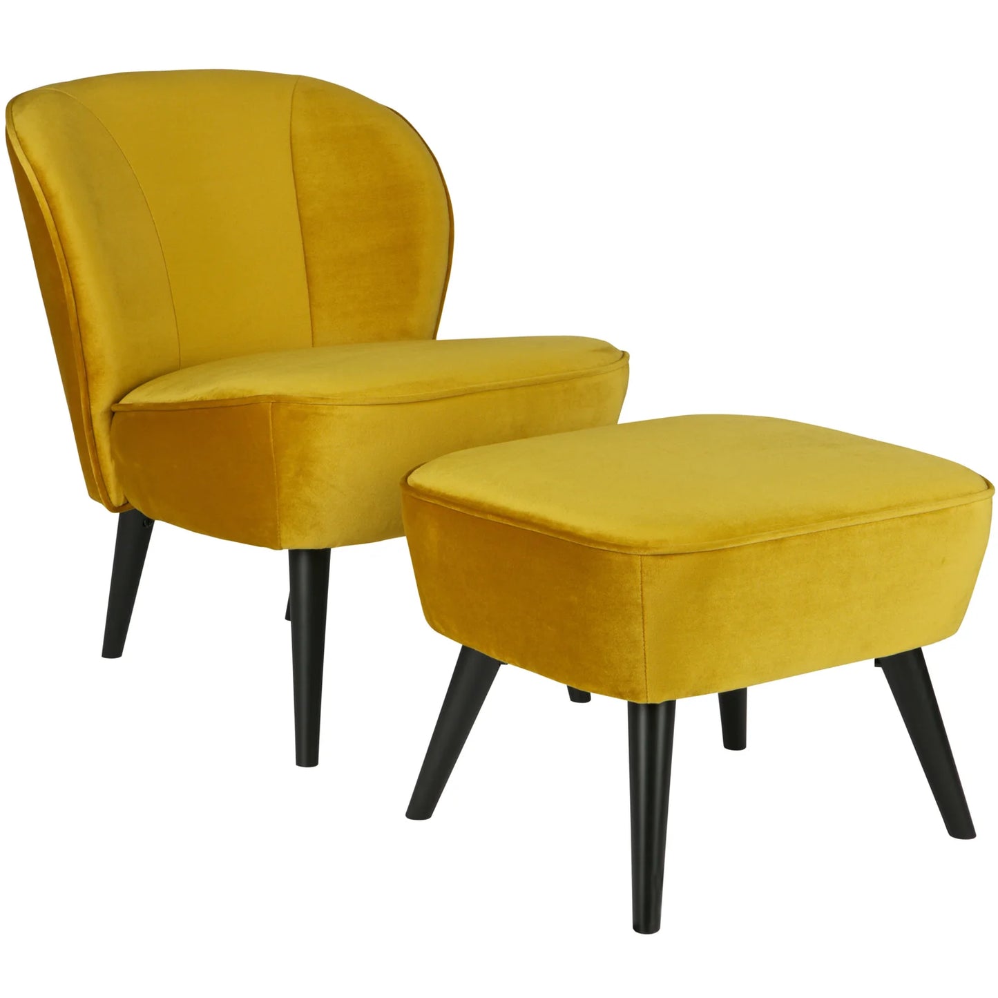 WOOOD Sara Fauteuil Velvet oker β nieuw