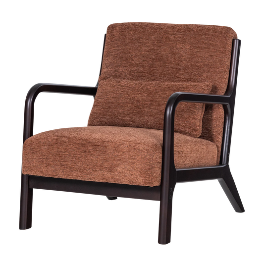 WOOOD Mark Fauteuil Chenille Bruin — nieuw
