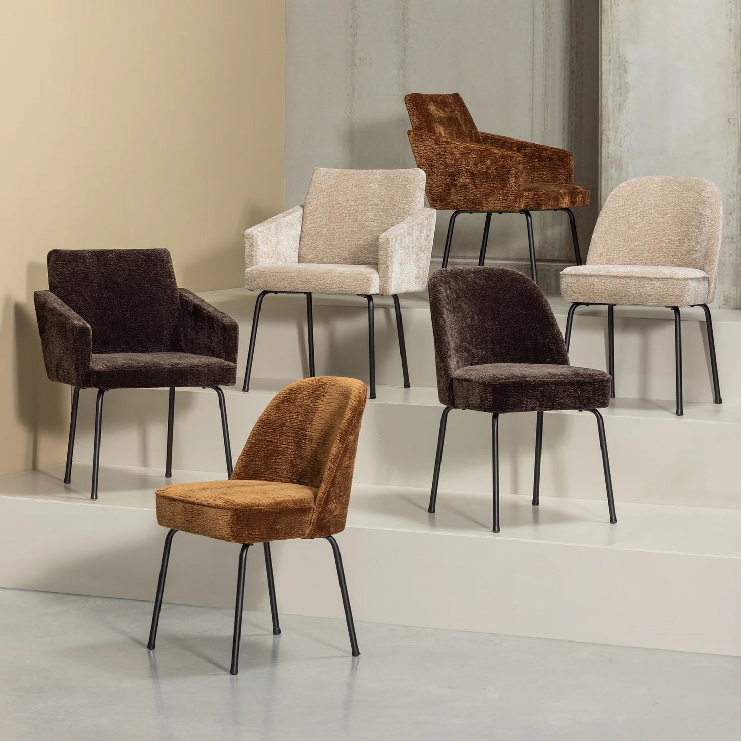 WOOOD Vogue Eetkamerstoel Chenille β nieuw