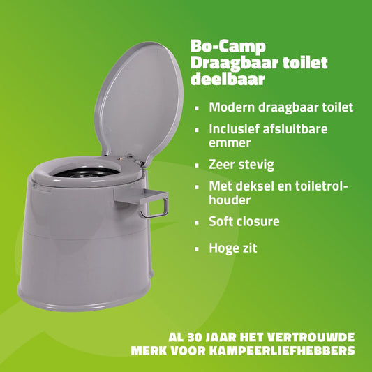 Bo-Camp Draagbaar Toilet Deelbaar - 7 Li — zo goed als nieuw