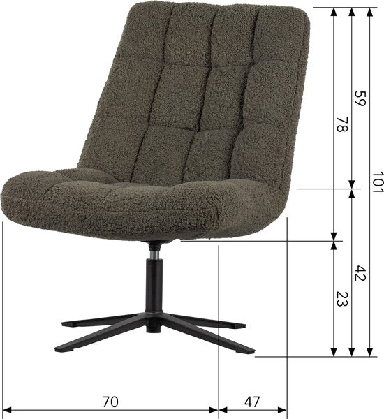 WOOOD Job Draaifauteuil Teddy Groen — Zeer goed