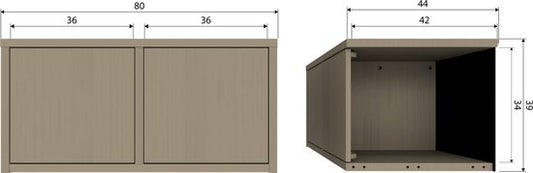 WOOOD Turner storage bench with two compartments, natural wood finish and metal frame