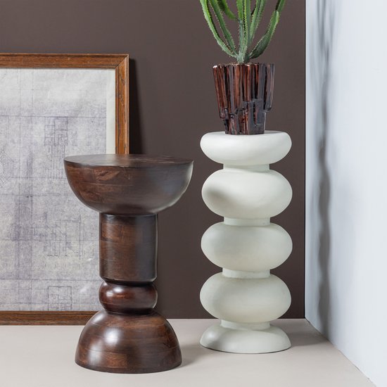 WOOOD Brilo Bijzettafel Metaal Creme 69x29x29 — Zeer goed