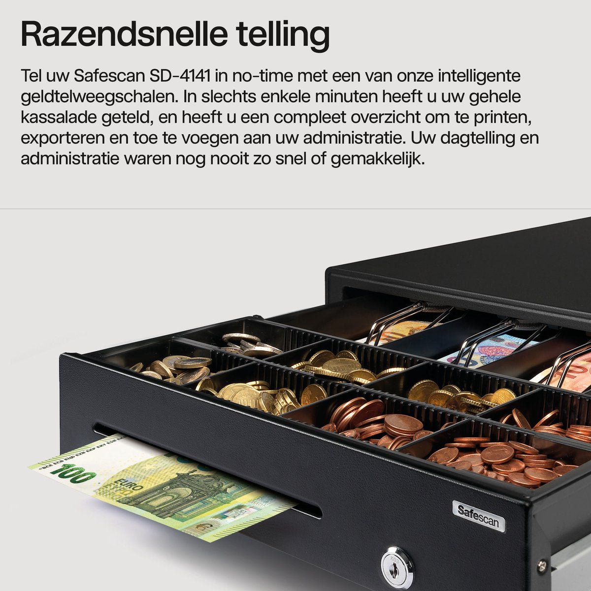 Safescan kassalade SD-4141 — zo goed als nieuw