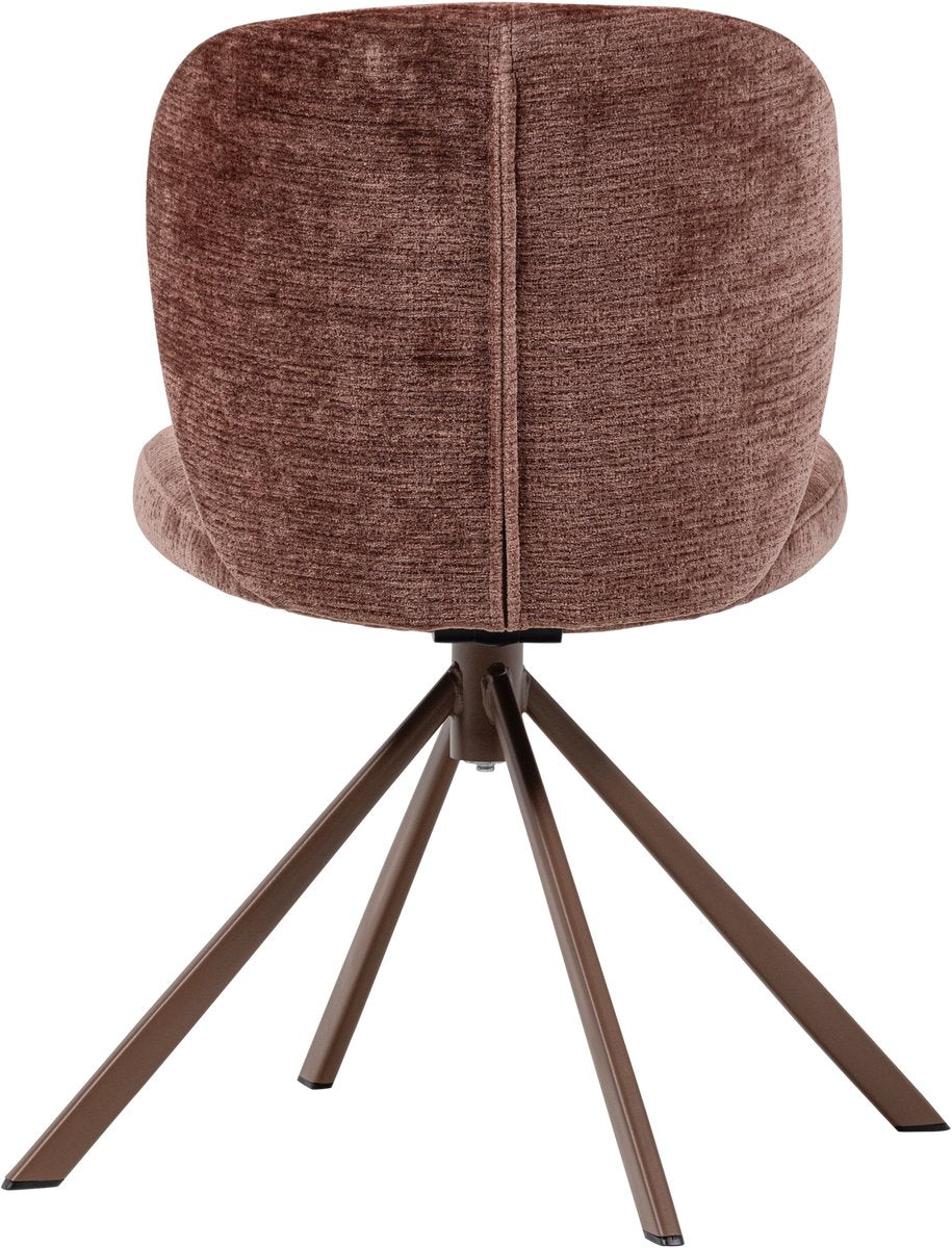 WOOOD Femke Eetkamerstoelen Chenille Bruin — nieuw