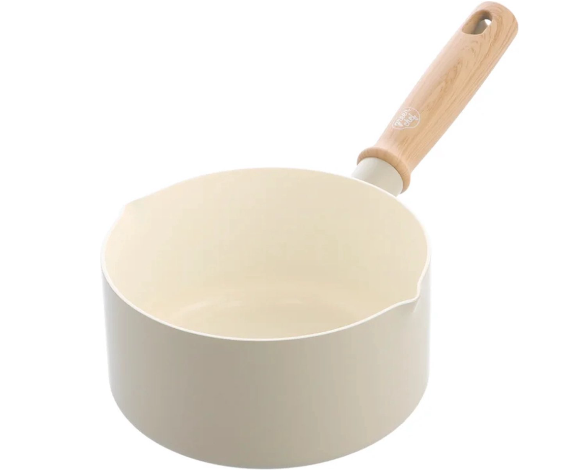 GreenChef Nordics Crème Steelpan 16 cm - inductiegeschikt - alle warmtebronnen - koelgreep - ovenbestendig tot 160°C - keramische anti-aanbaklaag - PFAS-vrij