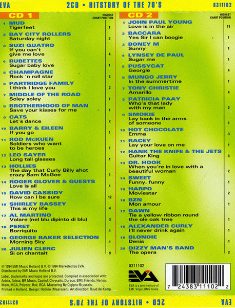 History Of The 70's - Dubbel cd EVA — Zeer goed