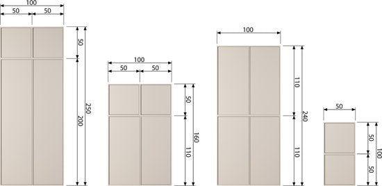HOGE KORTING vtwonen Daily Kast Double - Grenen - Dakargrau - 50x100x58