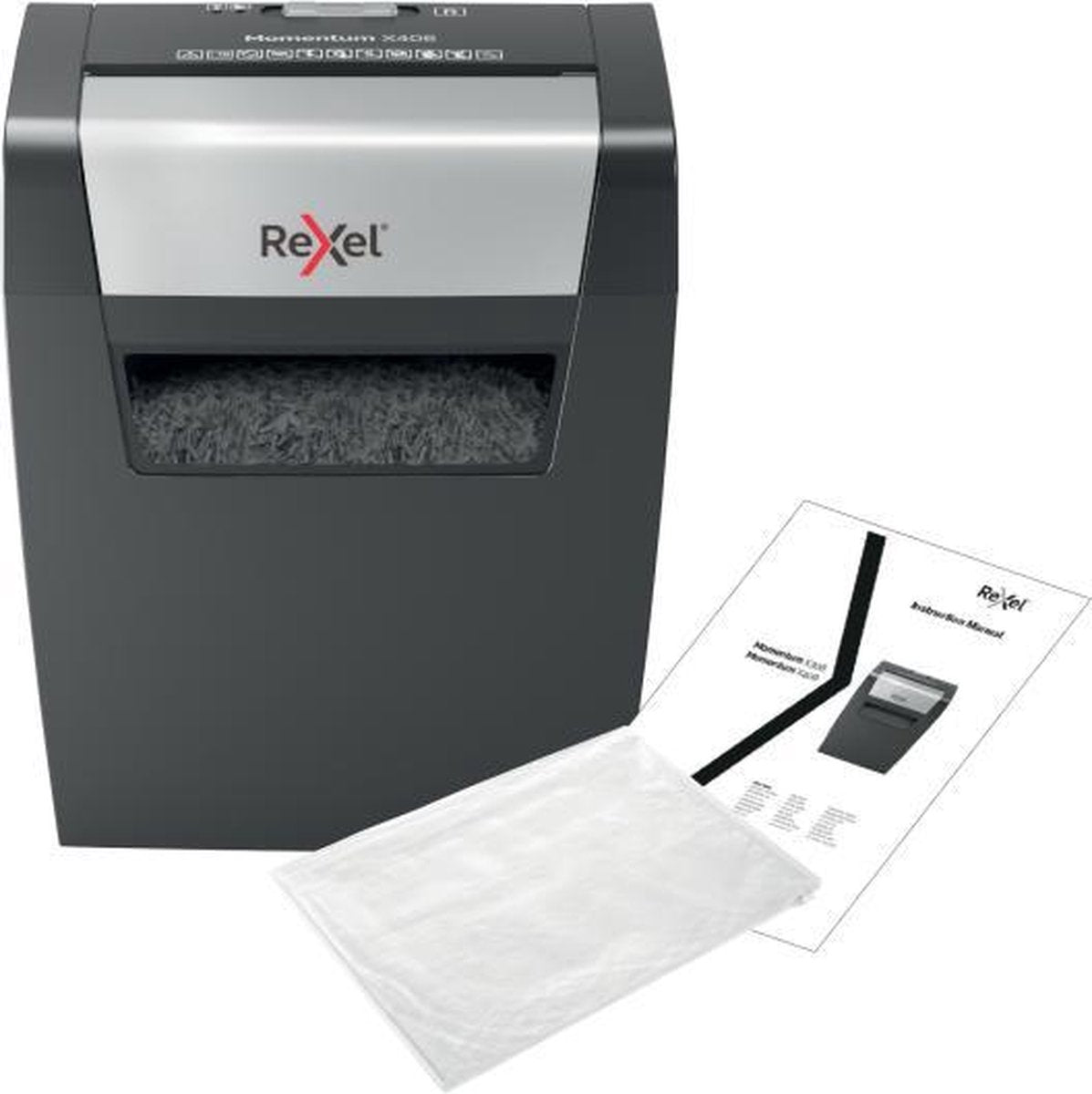 Rexel Momentum X406 Papierversnipperaar P-4 Snippers voor Thuiswerkplek - Invoer tot 6 A4 Vellen - Zwart