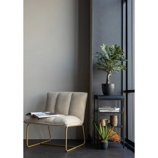 WOOOD Fie fauteuil ribstof zand