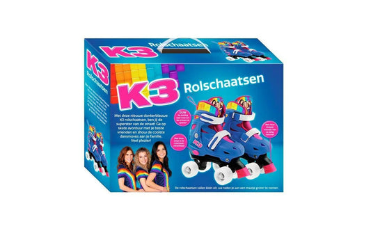 K3 rolschaatsen maat 26/29 regenboog — zo goed als nieuw