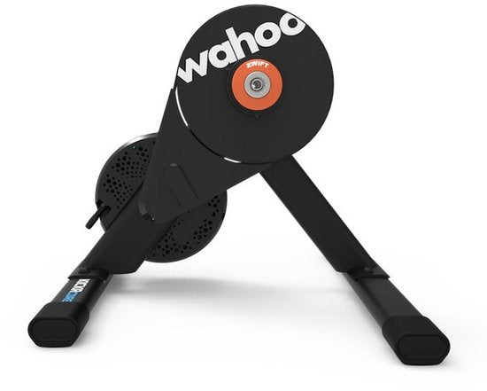 Wahoo KICKR CORE 2 smart trainer with black frame and orange hub detail