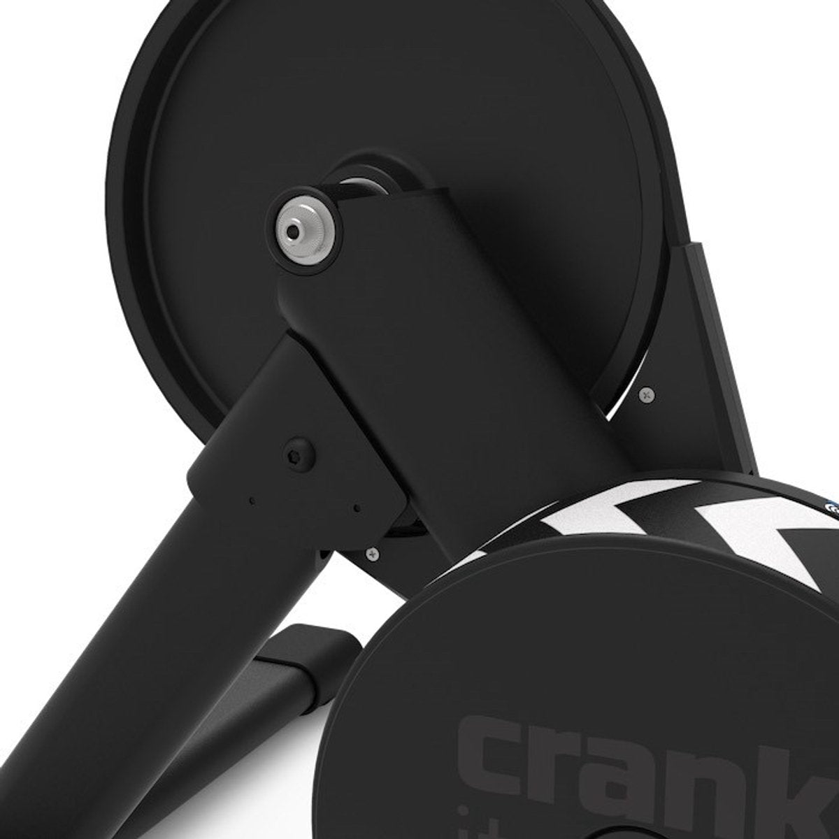 Wahoo KICKR CORE 2 smart trainer flywheel and frame in black and white