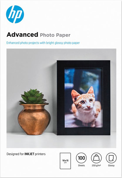 HP Fotopapier 250g 10x15cm 100 vellen — zo goed als nieuw