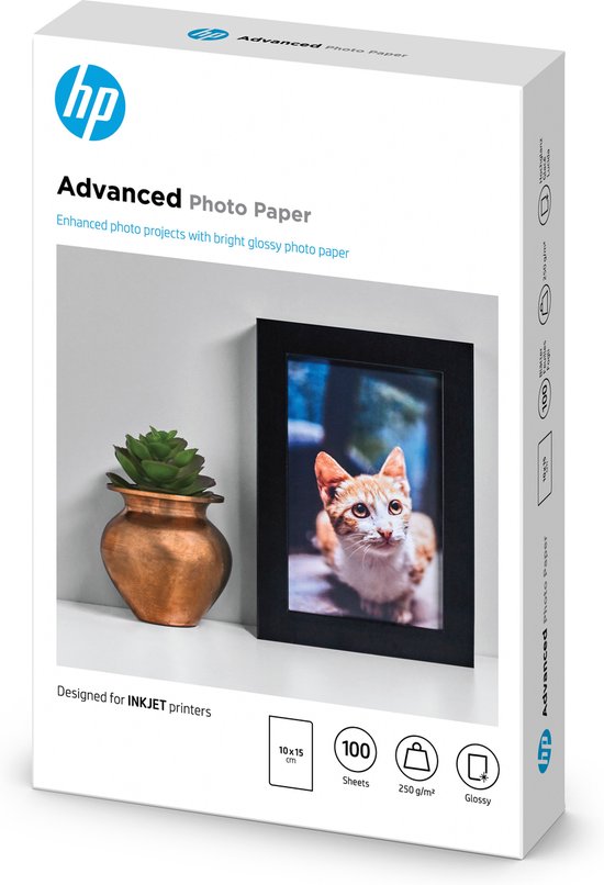 HP Fotopapier 250g 10x15cm 100 vellen — zo goed als nieuw