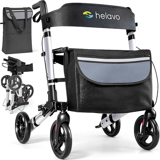 Helavo opvouwbare premium rollator - Lichtgewicht aluminium - Maximale mobiliteit binnen en buiten