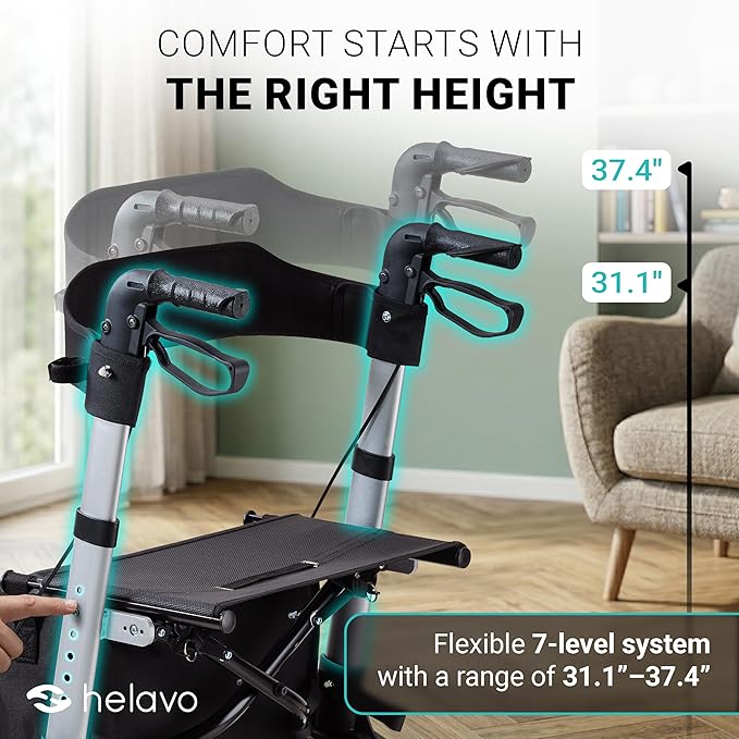 Helavo opvouwbare premium rollator - Lichtgewicht aluminium - Maximale mobiliteit binnen en buiten