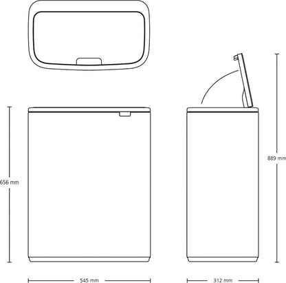 Brabantia Bo Touch Bin Prullenbak - 2 x 30 liter — nieuw