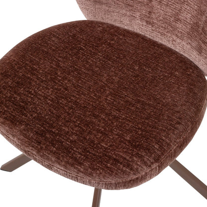 WOOOD Femke Eetkamerstoelen Chenille Bruin — nieuw