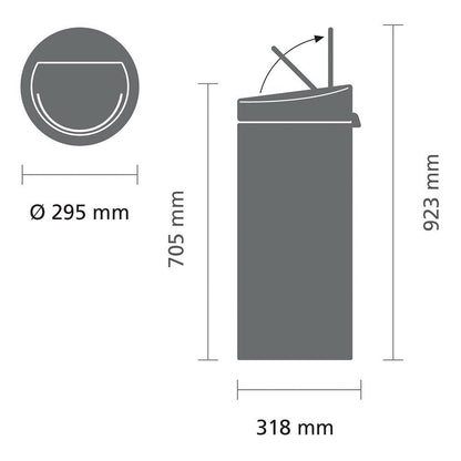 Brabantia Touch Bin Prullenbak 30L — gebruikt