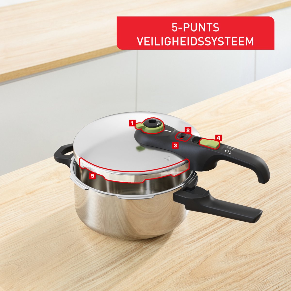Tefal Secure 5 Trendy Snelkookpan 4L — zo goed als nieuw