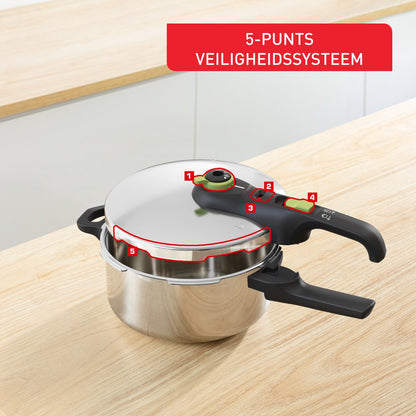 Tefal Secure 5 Trendy Snelkookpan 4L — zo goed als nieuw