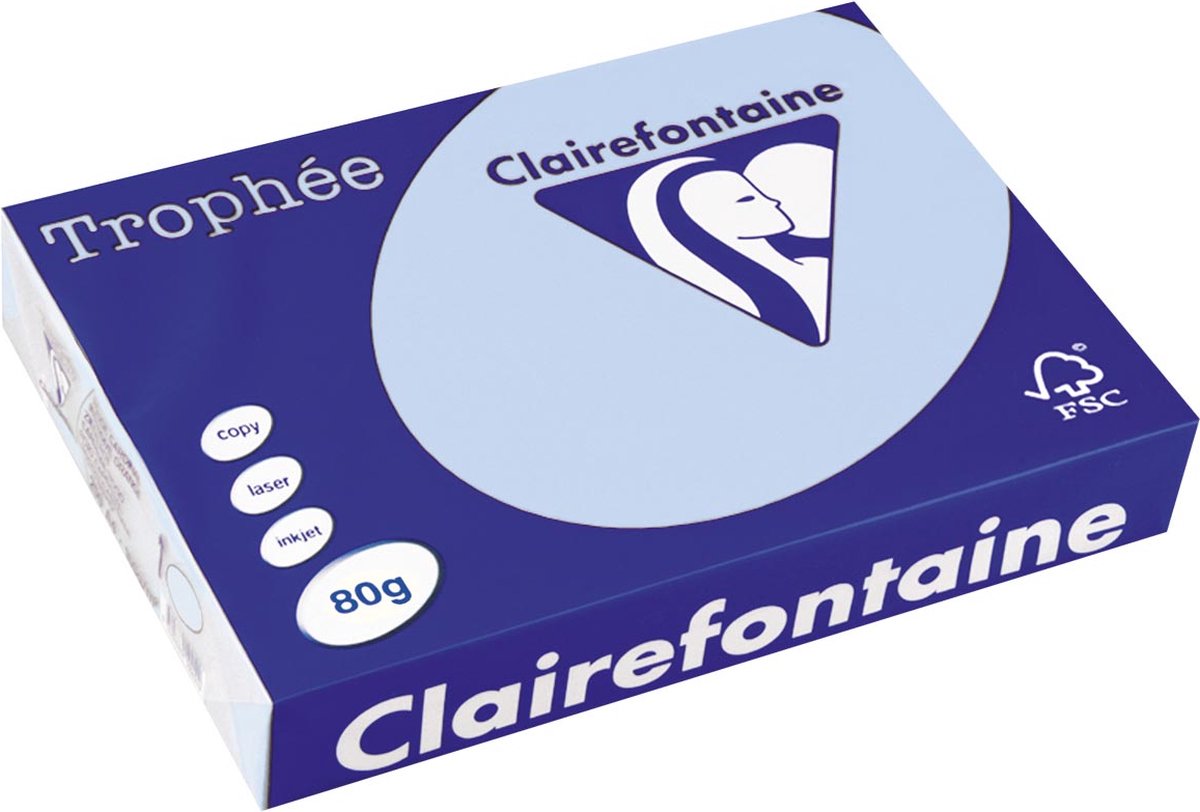 Clairefontaine Trophée gekleurd papier A4 blauw — gebruikt