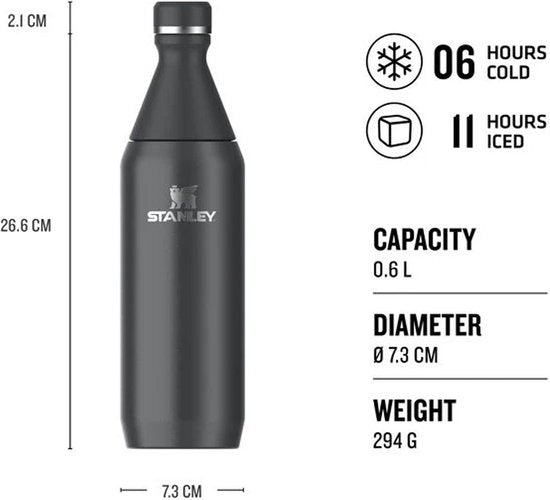 All Day Slim Bottle 0,59L - Black — nieuw