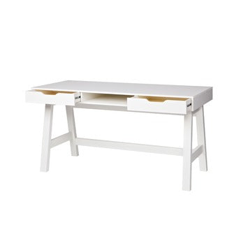 WOOOD Nikki Bureau Grenenhout Wit 75x140x62 — nieuw