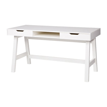 WOOOD Nikki Bureau Grenenhout Wit 75x140x62 — nieuw