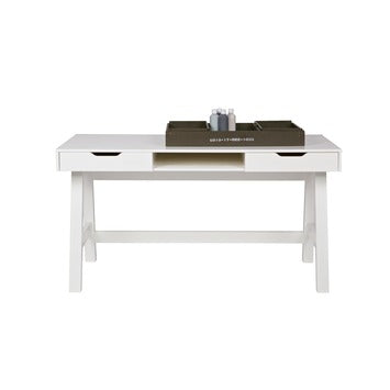 WOOOD Nikki Bureau Grenenhout Wit 75x140x62 — nieuw