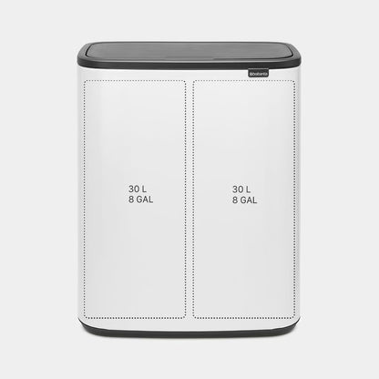 Brabantia Bo Touch Bin prullenbak 2x30L — zo goed als nieuw