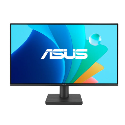 ASUS VA259HGA 25-inch monitor with black frame and stand displaying startup screen