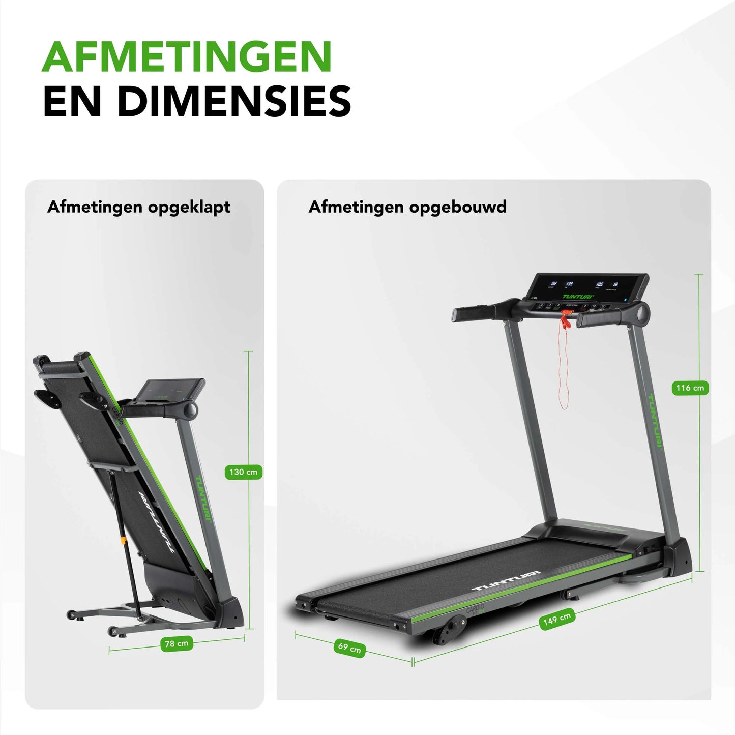 Tunturi Cardio Fit T25 Loopband Inklapba — zo goed als nieuw