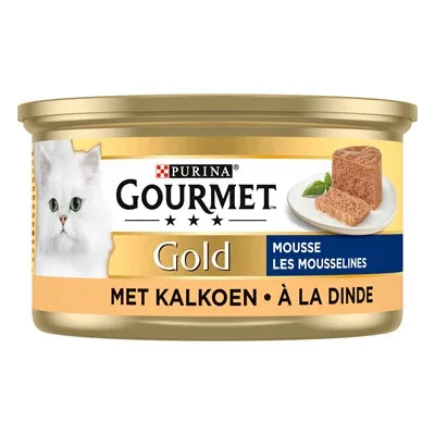Gourmet Gold Mousse Kalkoen kattenvoer natvoer — gebruikt