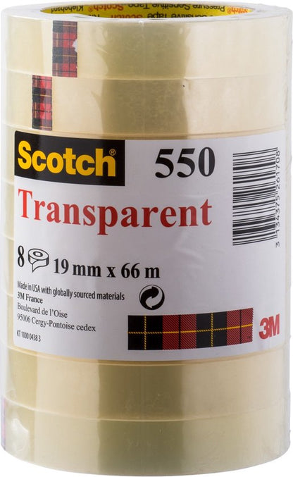 Scotch Transparante Tape 19 mm x 66 m 8 Rollen — gebruikt