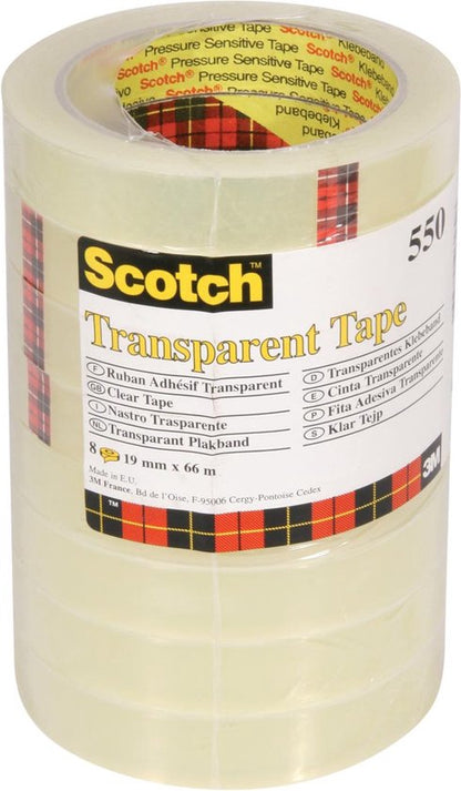 Scotch Transparante Tape 19 mm x 66 m 8 Rollen — gebruikt