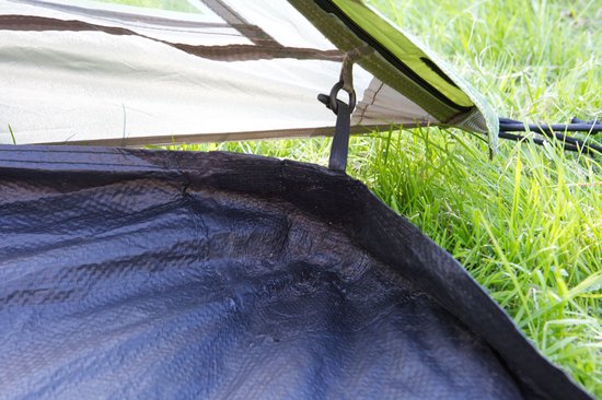Coleman Darwin 3 Plus dome tent with dark blue fabric and green pole detail outdoors