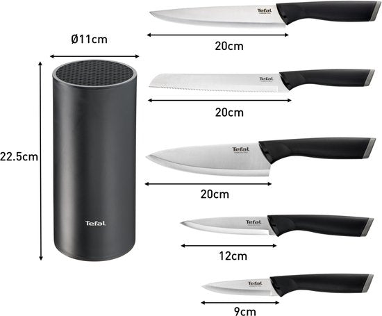 Tefal Comfort Knives Messenset 5-delig — zo goed als nieuw
