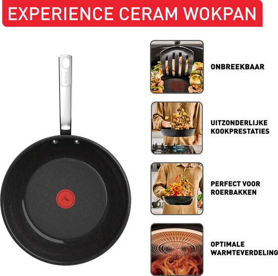 Tefal Experience Ceram Wokpan Ø28 cm — zo goed als nieuw