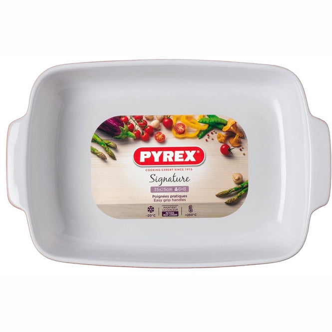 Pyrex Signature Ovenschaal Rechthoek 35x25 cm Rood — Zeer goed