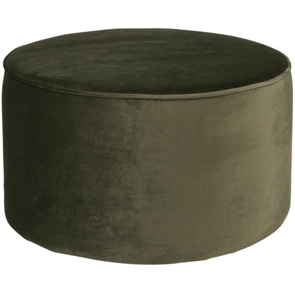 WOOOD Sara Poef Laag Velvet Warm Groen — nieuw