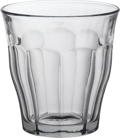 Duralex Picardie clear glass tumbler with ribbed sides, 9 cl capacity