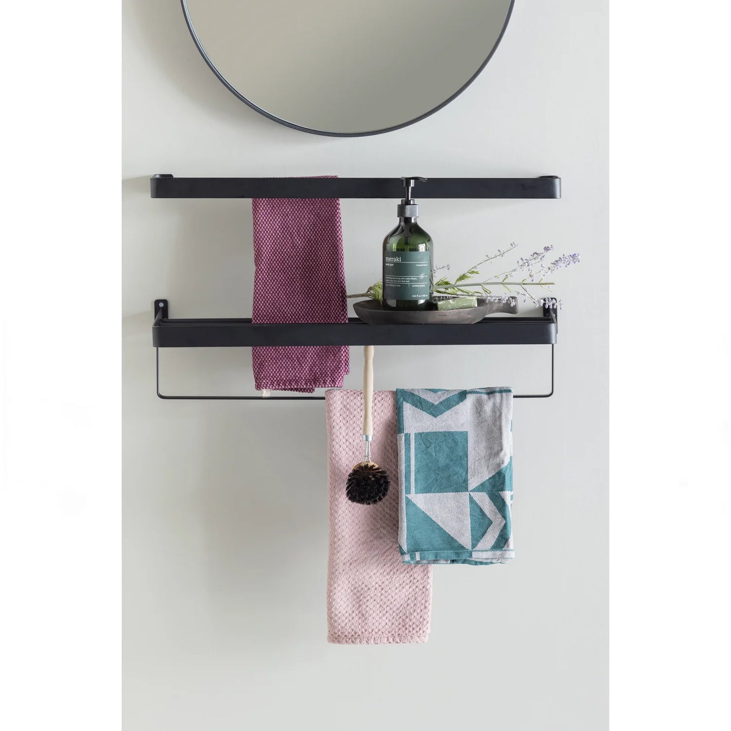WOOOD Doutzen Spiegel Metaal Zwart 50x50x5 — nieuw