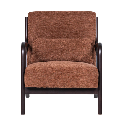 WOOOD Mark Fauteuil Chenille Bruin — nieuw