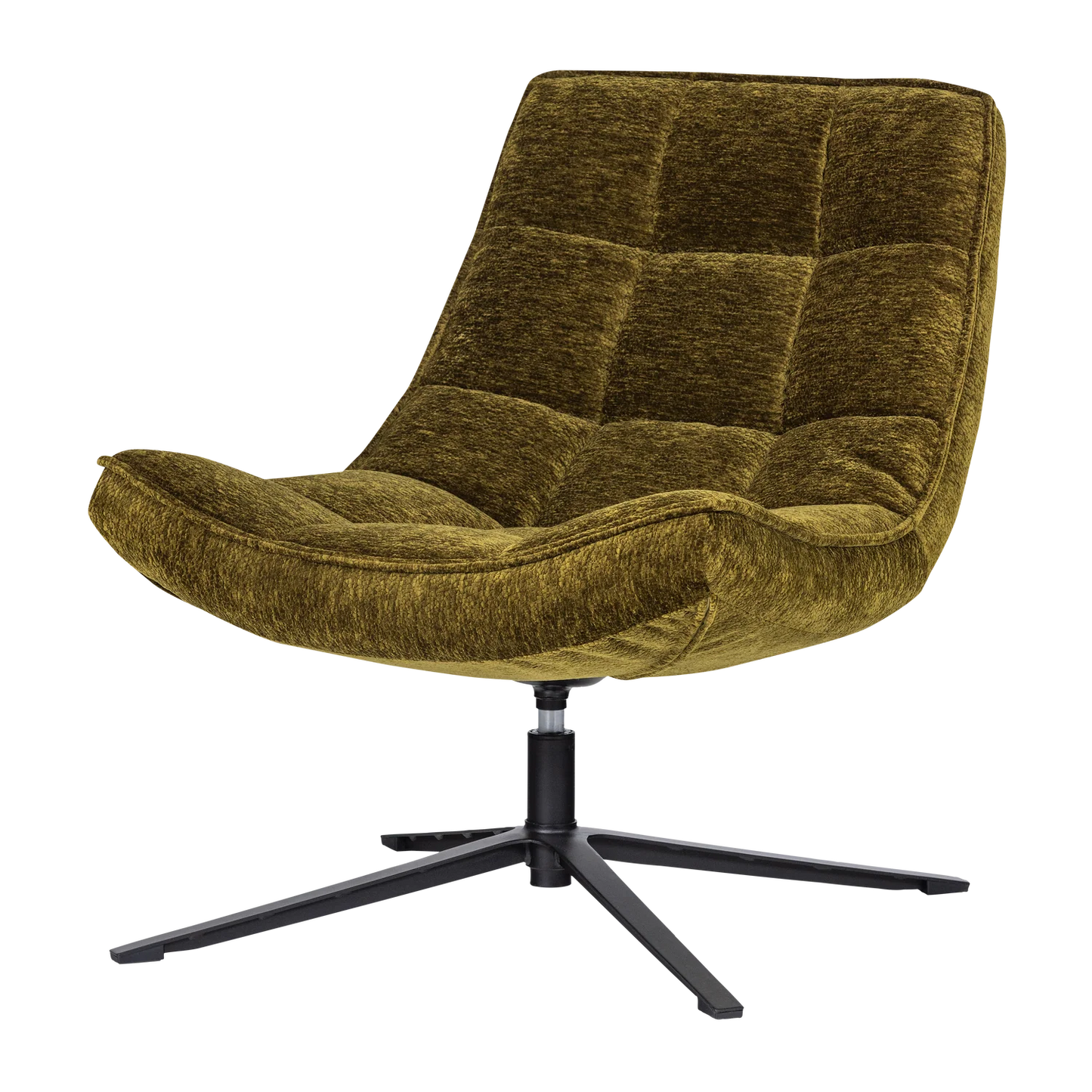 WOOOD Maudi Draaifauteuil Chenille Groen — nieuw